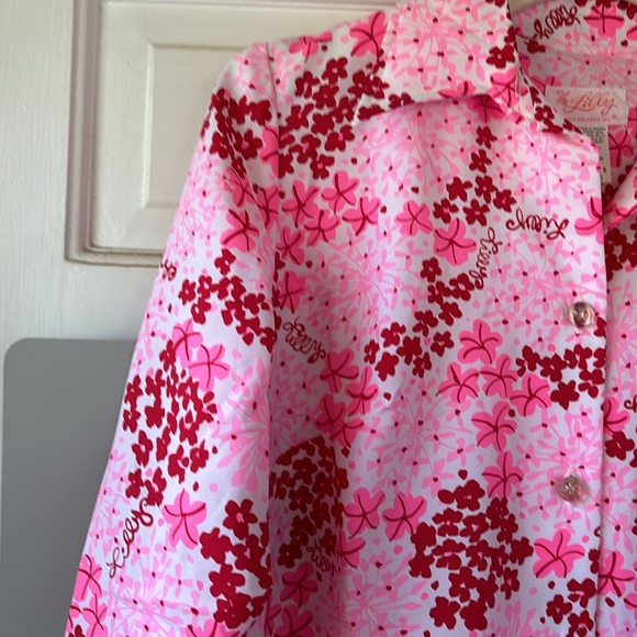 Lilly Pulitzer Vintage “The Lilly” Pink Floral Maxi Shirt Dress - Picture 6 of 16